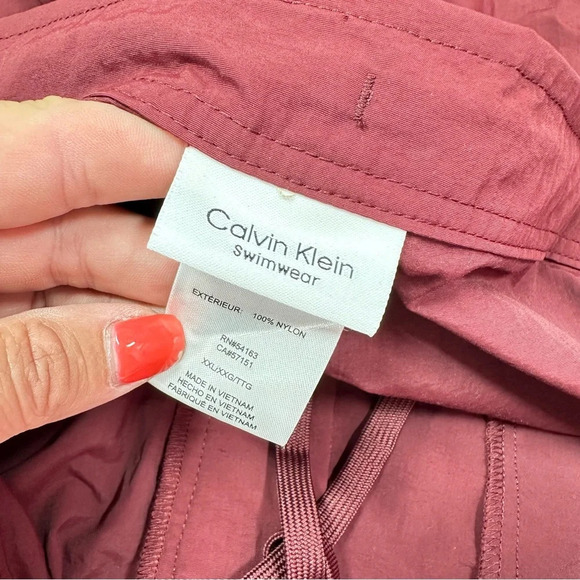 calvin Klein swimwear men's swim trunks sz XXL 2X NWT maroon burgundy - Picture 5 of 9